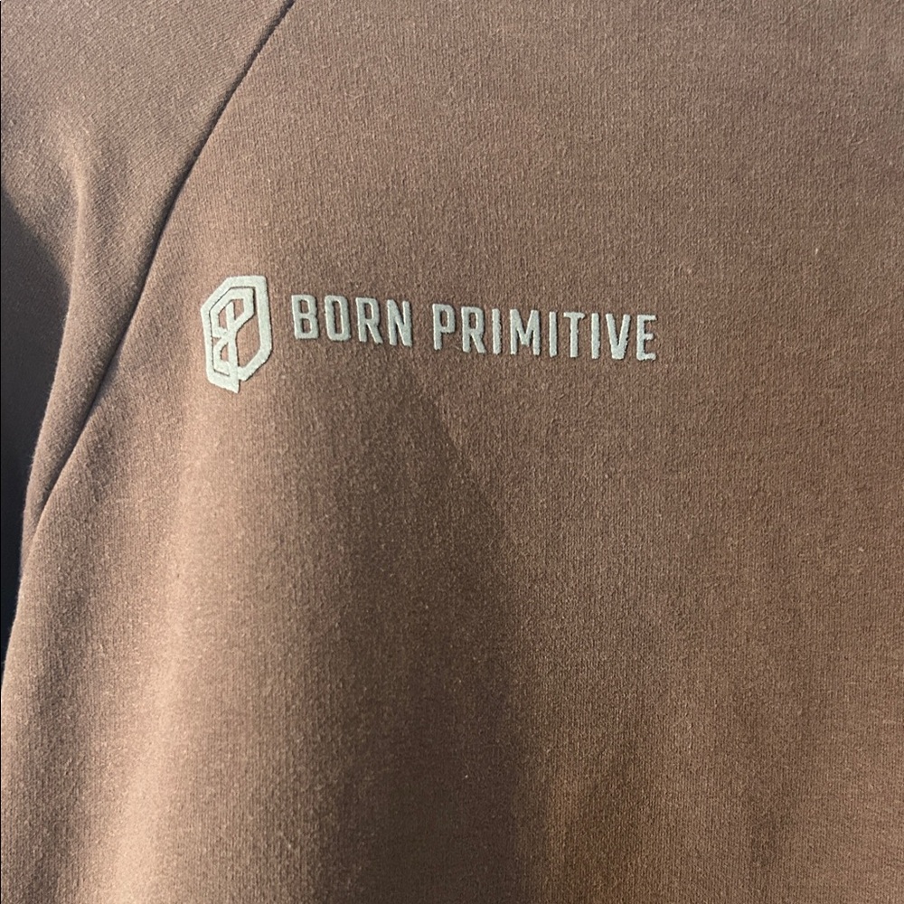 Born Primitive Brown Cropped Hoodie with Logo - Picture 6 of 6